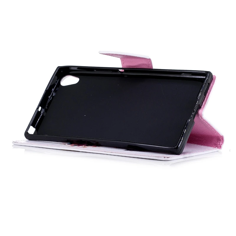 Чехол книжка с откидной крышкой для Sony Xperia XA1 Ultra Cute Cat Flamingo кожаный чехол Бумажник