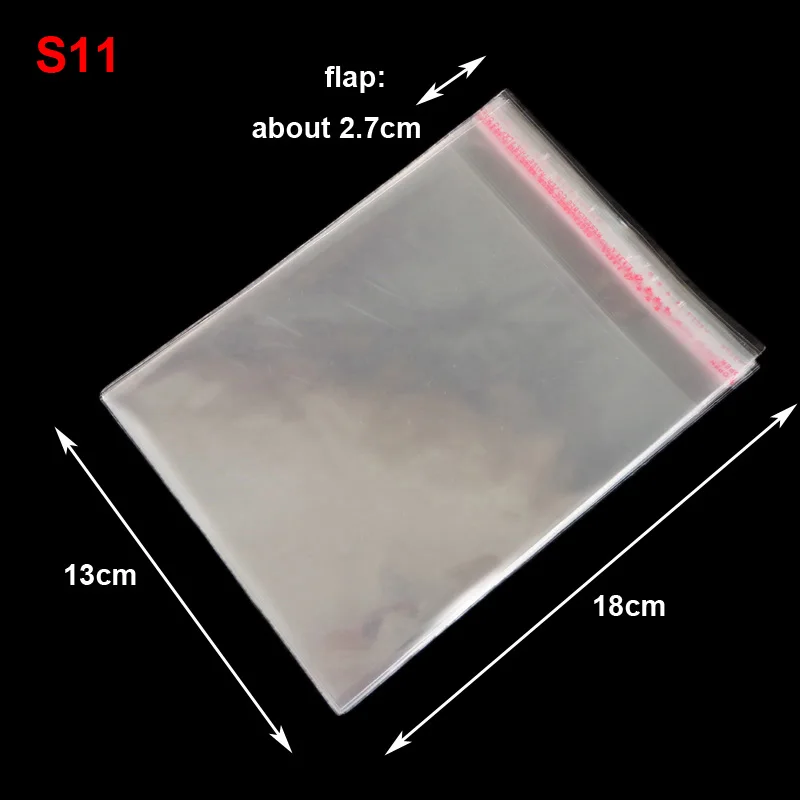 50pcs 13x18cm 50 шт многоразовые пластиковые прозрачные пакеты прозрачные целлофановые самоклеящиеся пластиковые Opp пакеты для хранения подарочные пакеты - Цвет: 50pcs 13x18cm