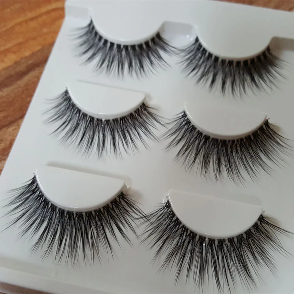 3 пары новые женские натуральные накладные ресницы ручной работы толстые длинные