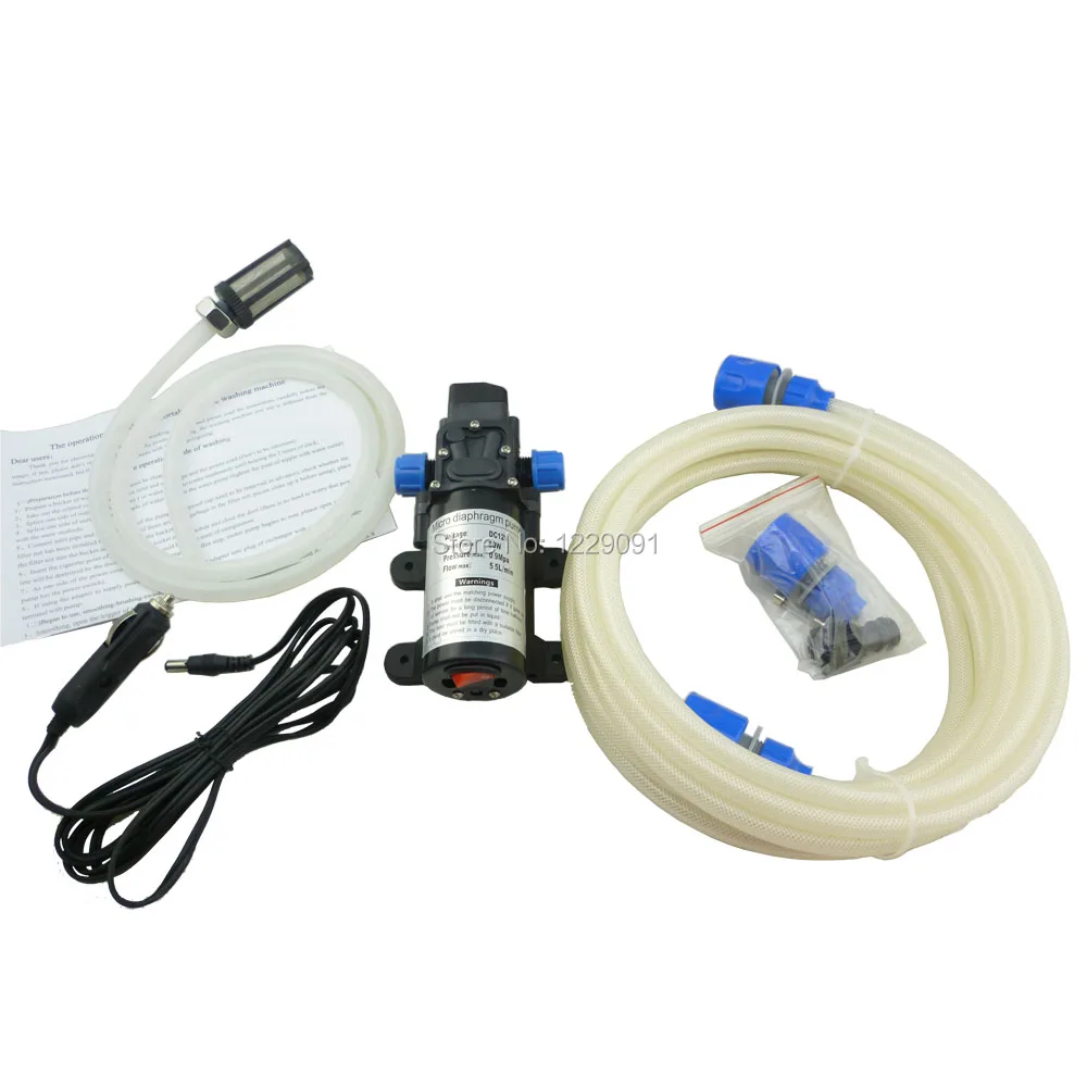 Скидка 80 Вт 12 В домашняя Многофункциональная портативная машинка для мойки высокого давления с адаптером для автомобильного прикуривателя