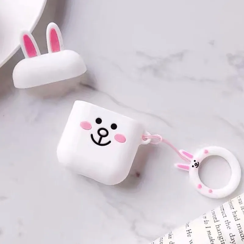 VOZRO мультфильм беспроводной Bluetooth наушники чехол для Apple Airpods силиконовые наушники чехол s для Airpods 2 защитный чехол - Цвет: 4