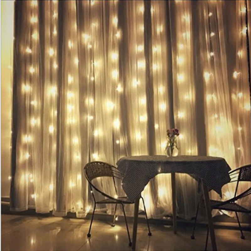 Garland Led Icicle Curtain Fairy String Light Christmas For Wedding Home Garden Party Decor 3x1/3x2m | Освещение
