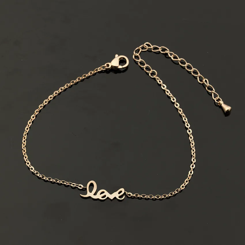 Женский браслет из нержавеющей стали с надписью Love|bracelets for|sister braceletslove charm bracelet |