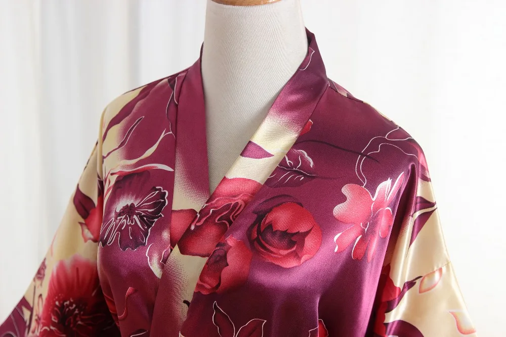 2018 Новый Для женщин Короткие Цветочные Халат короткая ночная рубашка кимоно