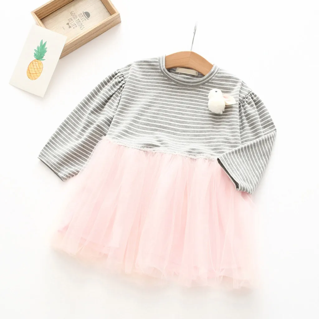 Платье для маленьких девочек с рисунком кролика платье фатиновой юбкой