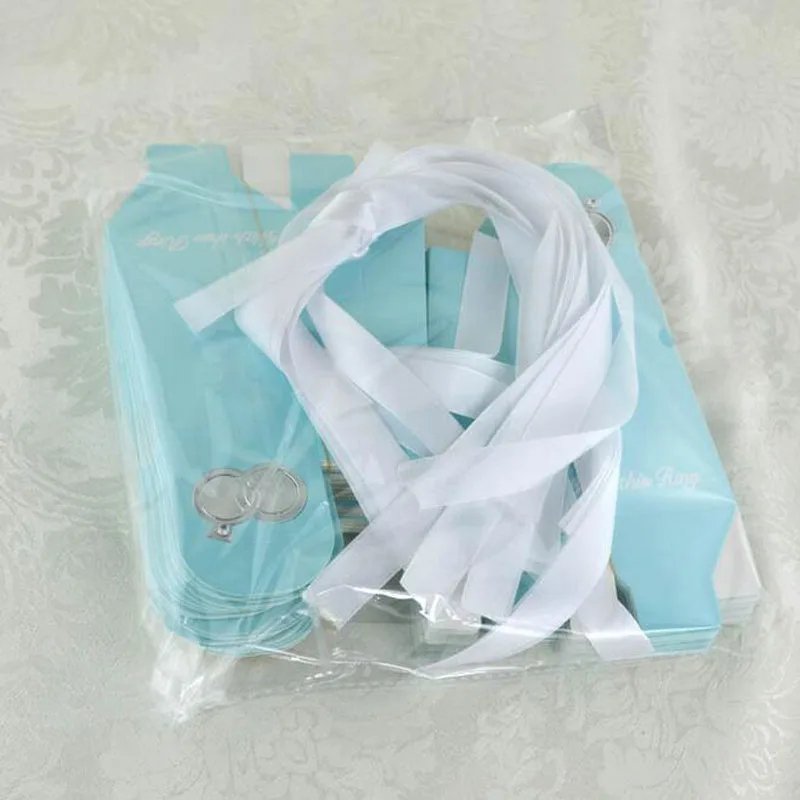 100 шт. синее и белое кольцо с розовым бриллиантом подарочные коробки для свадьбы |