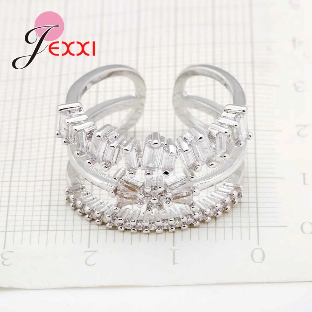 Женские красивые свадебные роскошные кольца на палец из стерлингового серебра 925