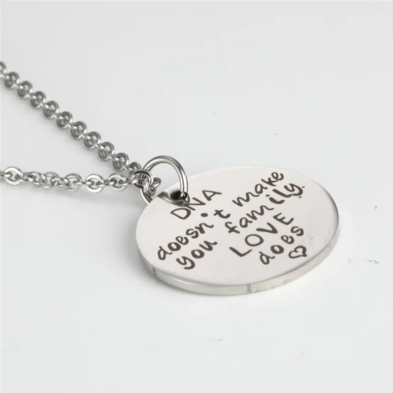 Ожерелье из нержавеющей стали украшения вдохновляющая надпись DNA не делает вас