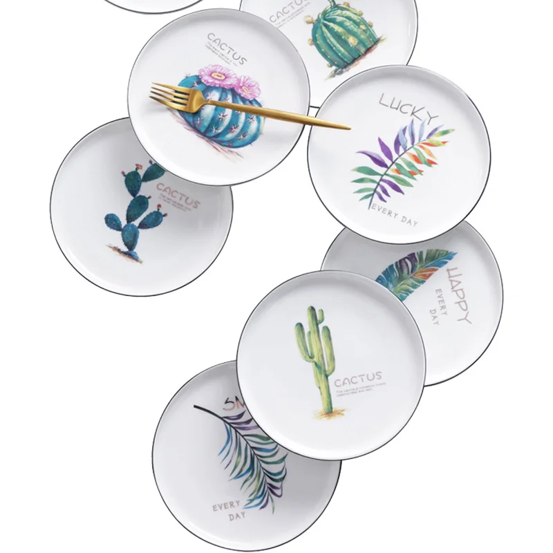 Керамические обеденные тарелки 2 шт. 8 дюймов тарелка из говядины посуда круглая