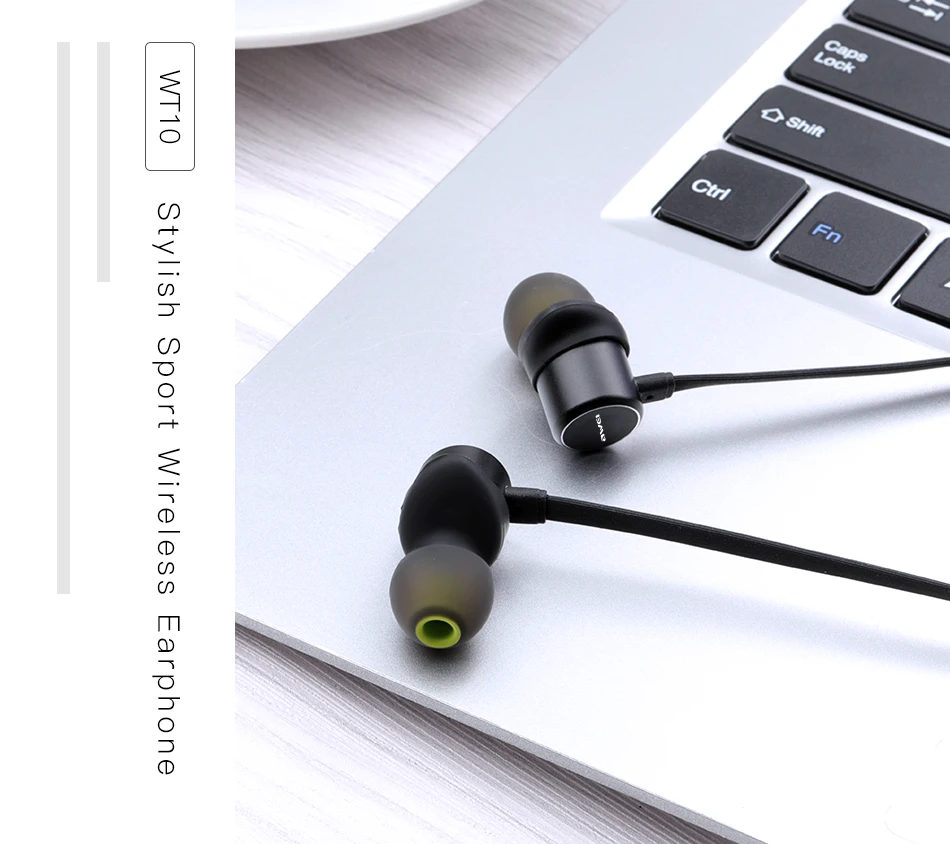 AWEI WT10 Bluetooth наушники, беспроводные наушники, гарнитура для телефона, шейные спортивные наушники CSR Bluetooth V4.2, шлем, наушник