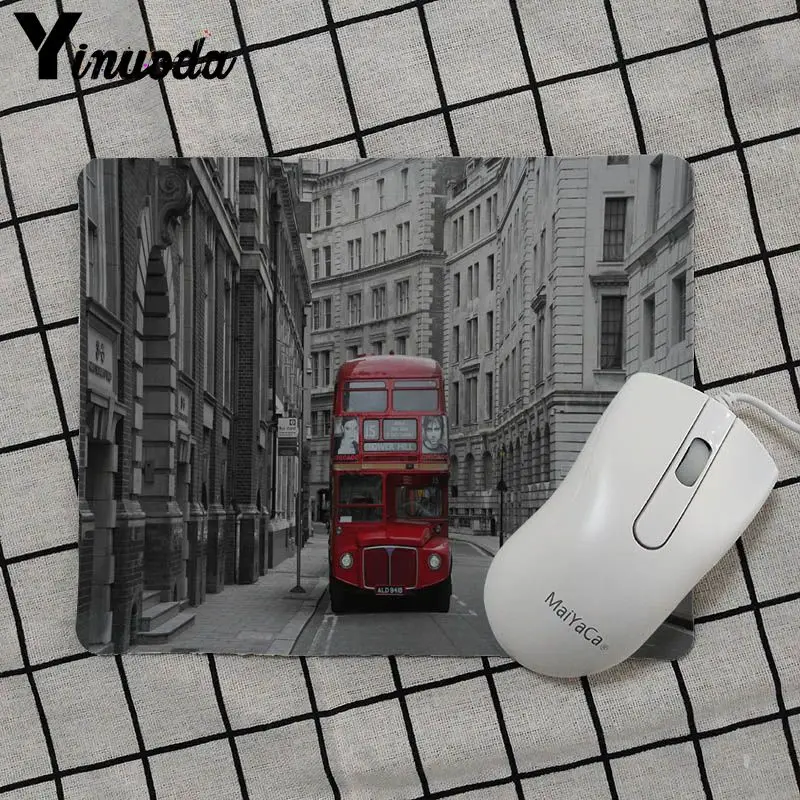 No Lock Edge18x22cm Yinuoda Лондон автобус Англия Телефон Ретро дизайн геймер скорость мыши розничная маленький резиновый коврик для мыши простой дизайн скорость игровой коврик для мыши - Цвет: No Lock Edge18x22cm