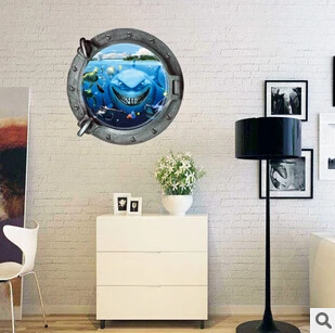 3d эффект улыбающаяся Акула фантастическая подводная лодка портолеты настенные
