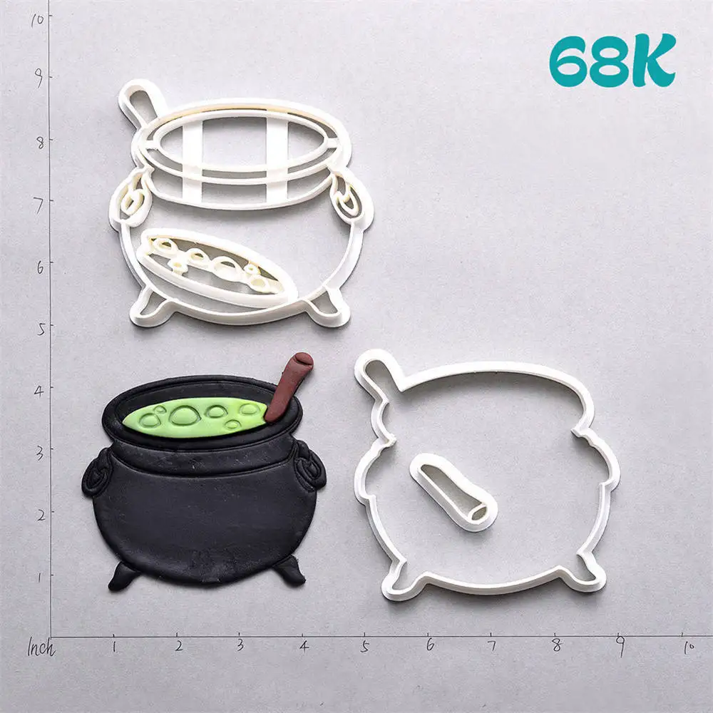 Cauldron Хэллоуин надгробная плита дизайн торт резак набор на заказ 3D Печатный