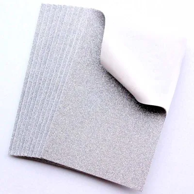 silver-with glue 10 шт. A4 Цветной EVA пыли губчатая бумага поделка рукоделие Скрапбукинг Ремесло флэш-памяти пены блестящая бумага ручной работы поставки материалов - Цвет: silver-with glue