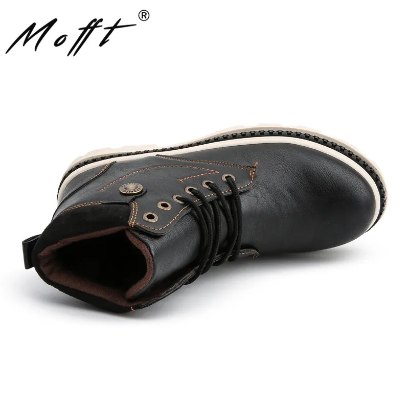 Men Ankle Boots Leather Winter Short Plush Youth Round Toe High Top for Black Brown Grey Shoes Male Hard Wearing | Обувь