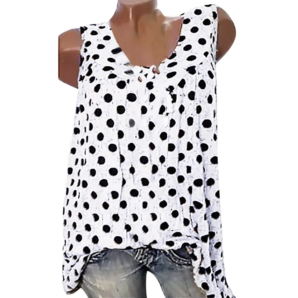 Летняя женская жилетка размера плюс с круглым вырезом и волнистым принтом без