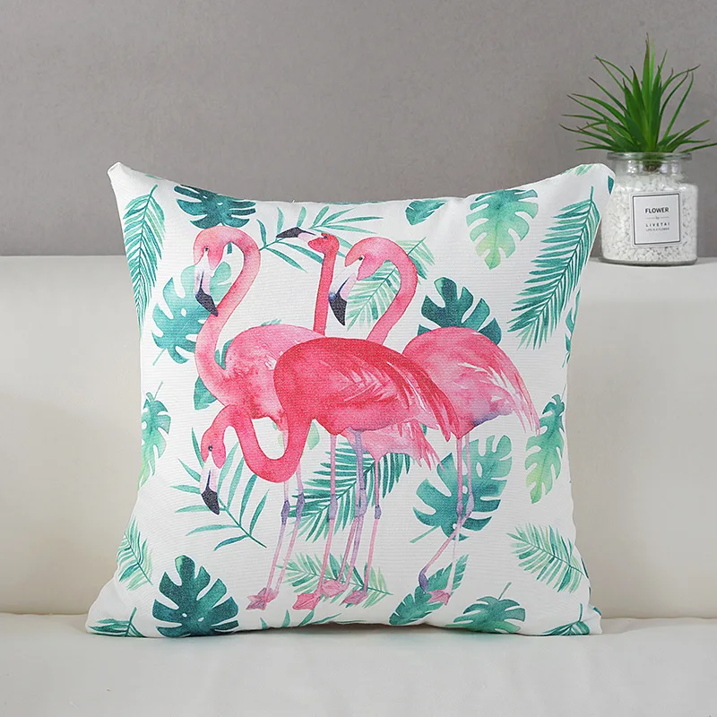 Наволочки с рисунком фламинго наволочки из хлопка и льна для дома спальни офиса