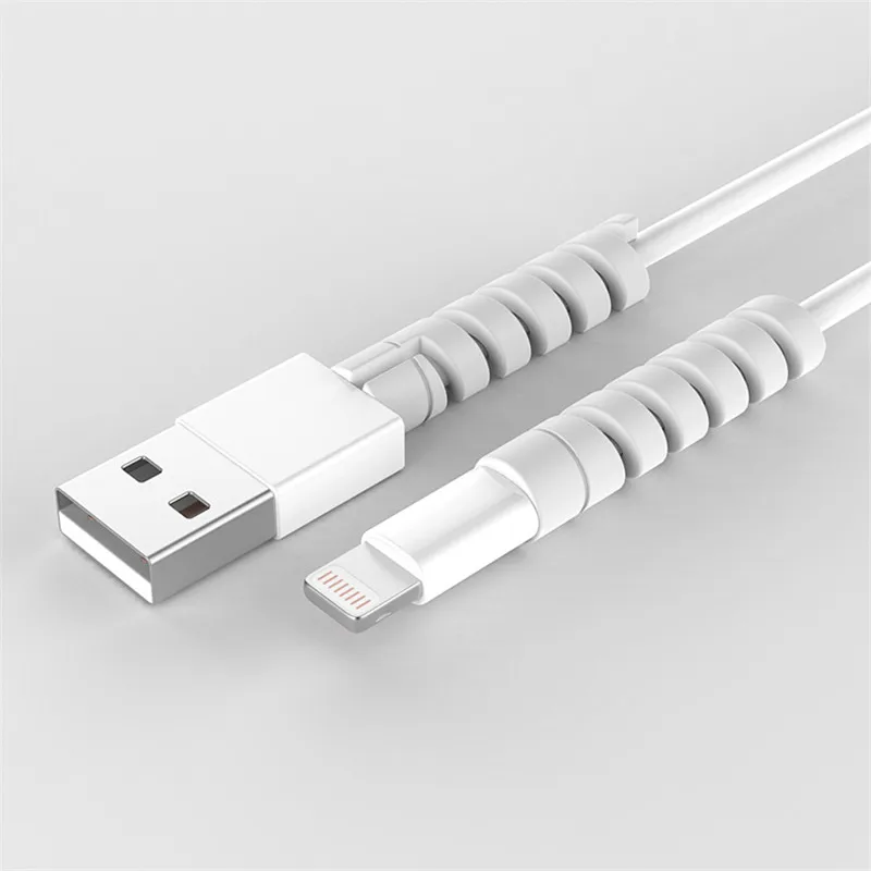 Siancs милые 4 шт. спиральные трубки кабель Силиконовые серьги для iPhone samsung Xiaomi держатель для кабеля Шнур Органайзер держатель