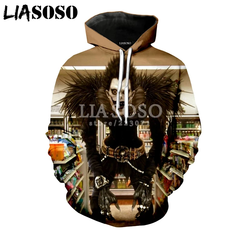5 LIASOSO, зимняя Новинка, модная Толстовка для мужчин и женщин, 3D принт, аниме, Death Note, толстовка, унисекс, с длинным рукавом, милый Повседневный пуловер, A071-8 - Цвет: 5