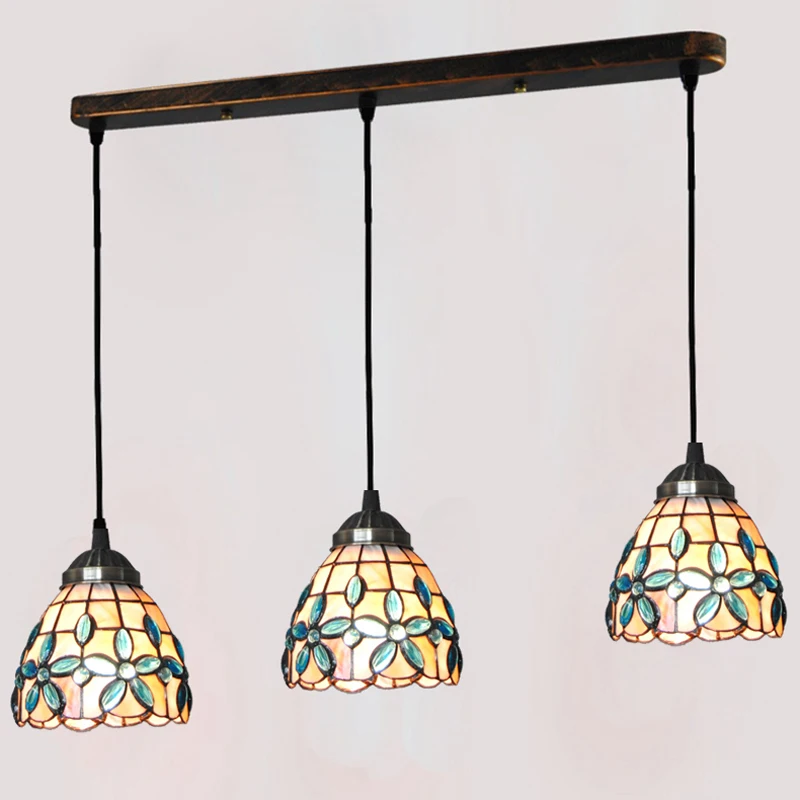 Подвесной светильник в стиле Тиффани 5 дюймов 3 светильника винтажный сиреневый