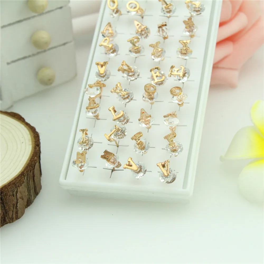 Женские серебряные сережки с буквенным принтом из циркония 40 шт. 18 К & Серебряные