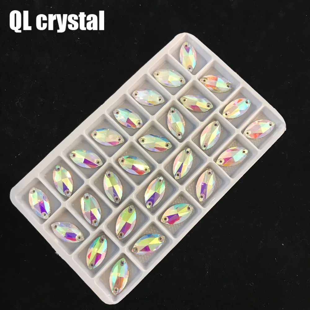 QL стразы из прозрачного стекла с вышивкой в виде наветы, цвета AB crystal Flatbck, маркиза для самостоятельного изготовления сумок для одежды, обуви, свадебной вуали
