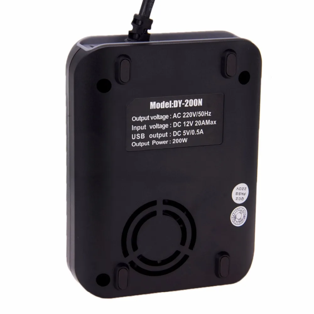 DY 200N 200 Вт DC 12 В к AC 220 автомобиля Мощность инвертор с 500mA USB Порты и разъёмы ЕС/ нам