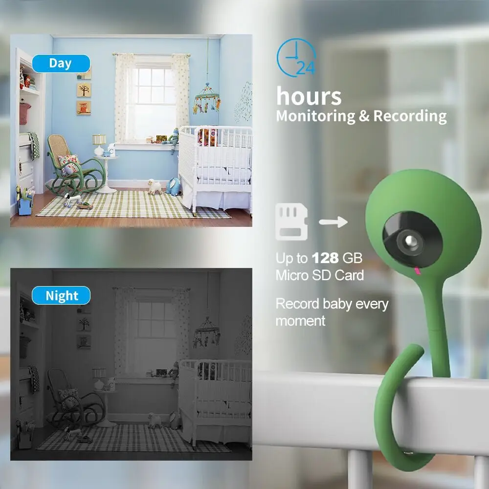 wdskivi Display Temperature And Humidity HD Mini IP Camera Wireless Wifi Security Surveillance CCTV Baby Monitor | Безопасность и