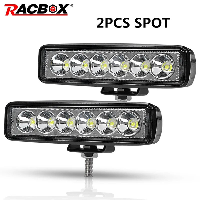 2pcs Spot Beam Головной светильник s на автомобили 6 ''12 В 24 в 18 Вт Тонкий рабочий светильник Противотуманные фары Светодиодный точечный светильник s Рабочая лампа для автомобилей Мотоцикл мото Авто внедорожный - Цвет: 2pcs Spot Beam