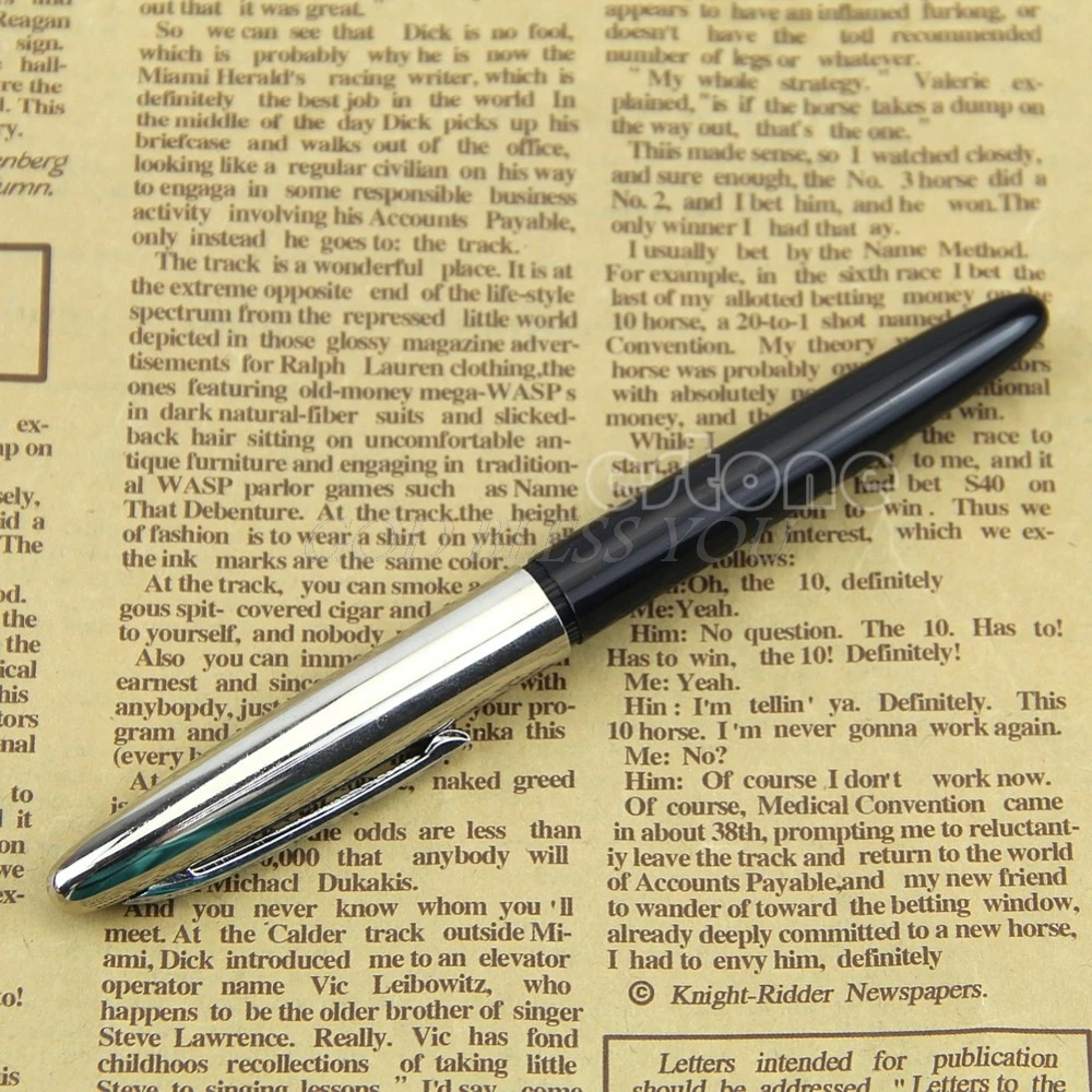 Черная винтажная Классическая перьевая ручка Hero 366 с капюшоном и тонким