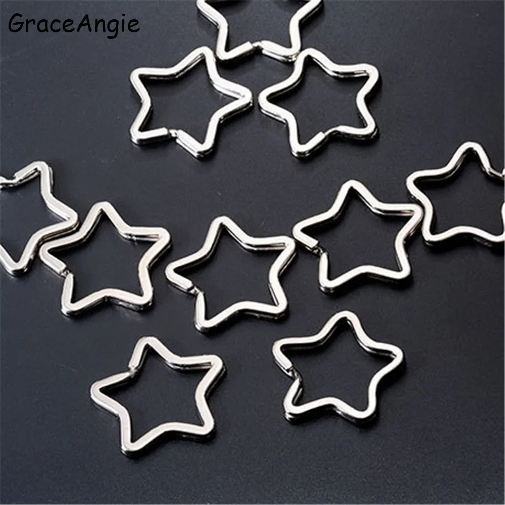 Новинка железные Цепочки Кольца Для Ключей GraceAngie 10 шт. цветные в форме сердца