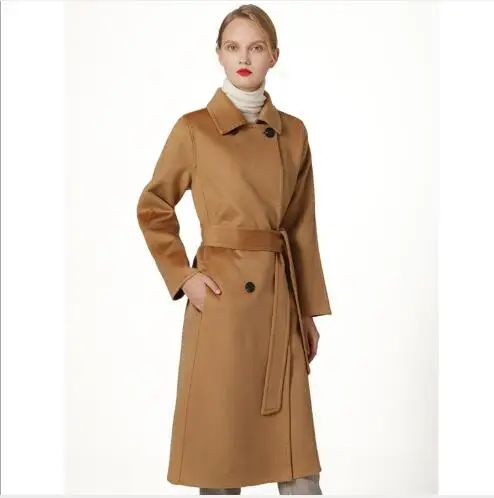 Зимнее шерстяное пальто для женщин Мода Двусторонний кашемир теплое Новинка 2018