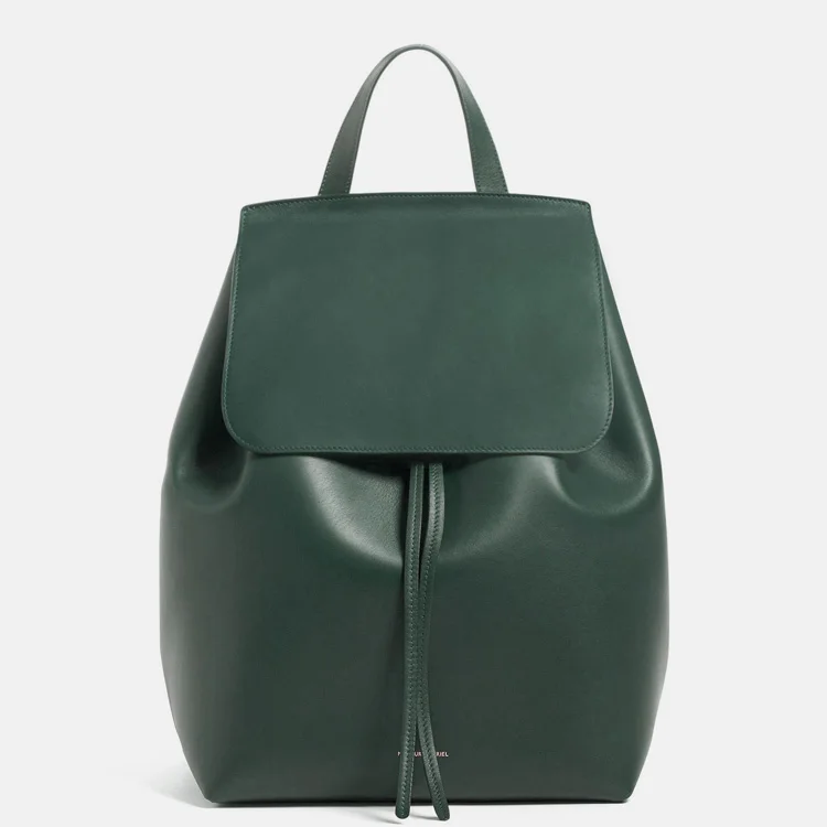 dark green S Mansurstudio женский кожаный рюкзак, Дамский натуральный кожаный рюкзак, кожаная школьная сумка Gavriel для девочек - Цвет: dark green S