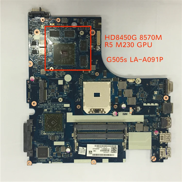 Оригинальная новая материнская плата VALGC_GD LA-A091P для ноутбука Lenovo G505S ПК с HD8450G HD8570M