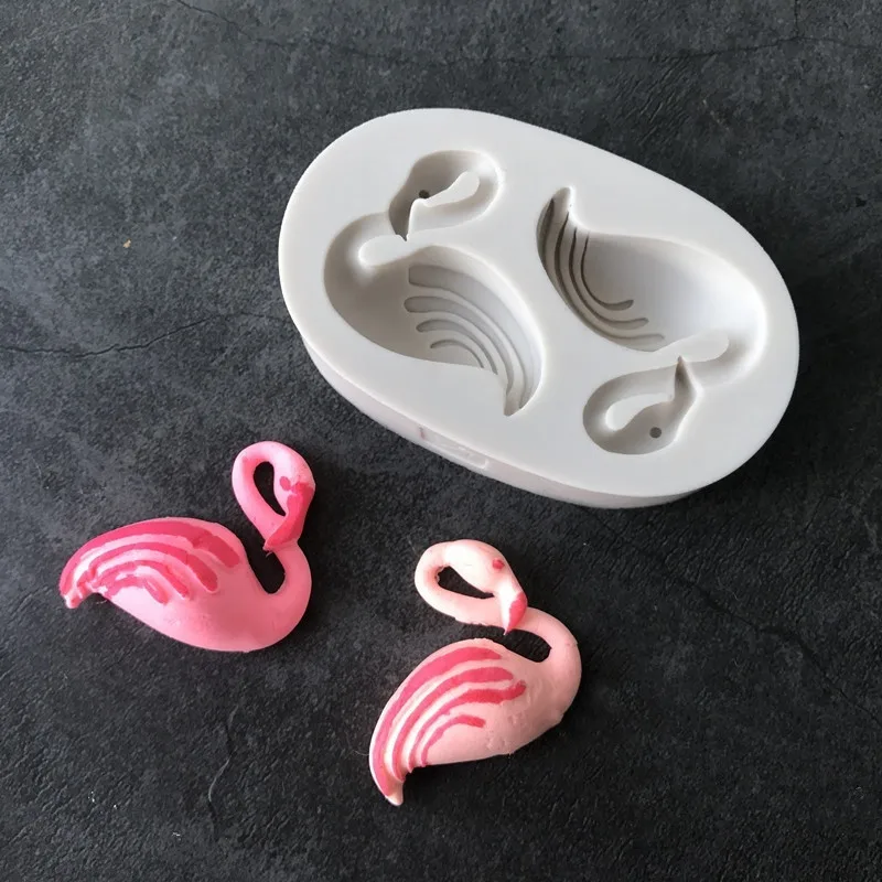 Flamingos Shape Cake Mold Chocolate for The Kitchen Baking Tools DIY Sugar Craft Decoration Tool | Дом и сад