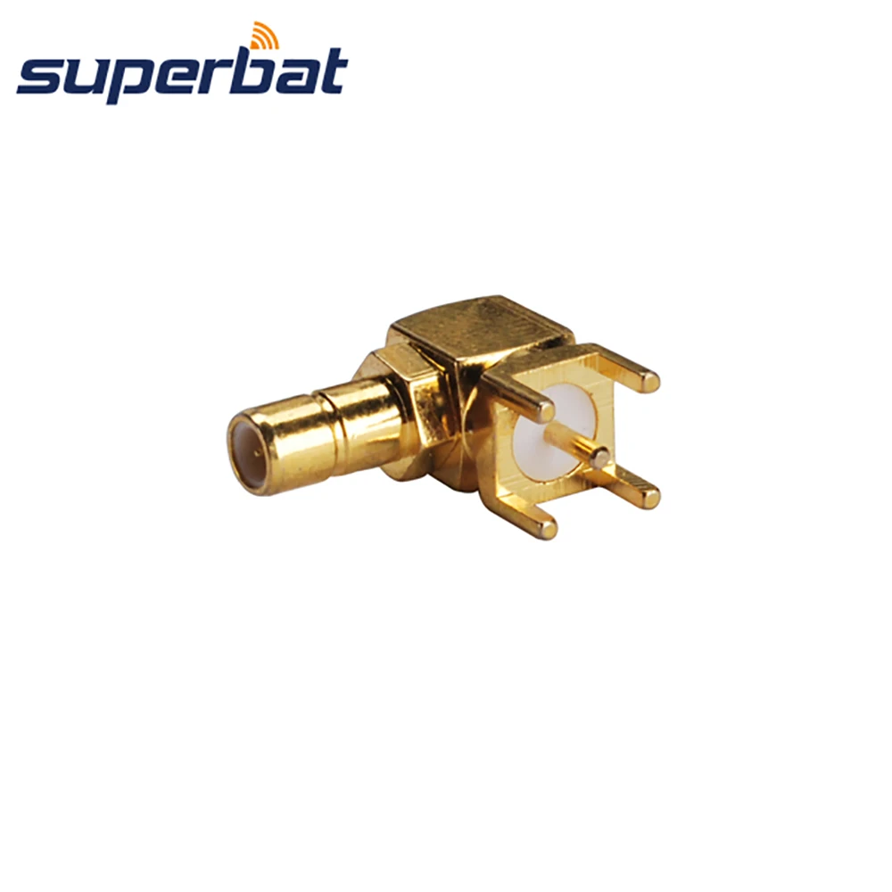 

Superbat SMB Male PCB Thru Hole Right Angle Goldplated RF Coaxial Connector