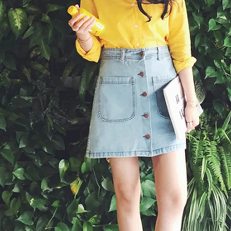 Новая Осенняя модная юбка трапециевидной формы для женщин однобортная