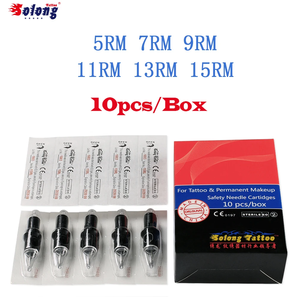 Solong 10 шт. 5RM/7RM/9RM/11RM одноразовые закругленный изогнутый Magnum RM для татуировки
