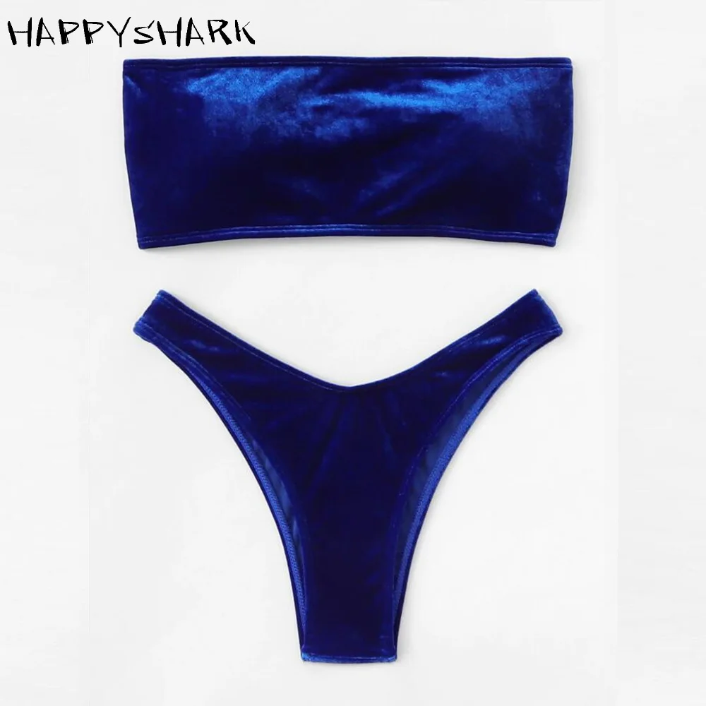 HAPPYSHARK Фиолетовый купальник на одно плечо новинка 2019 купальник-бандо женский