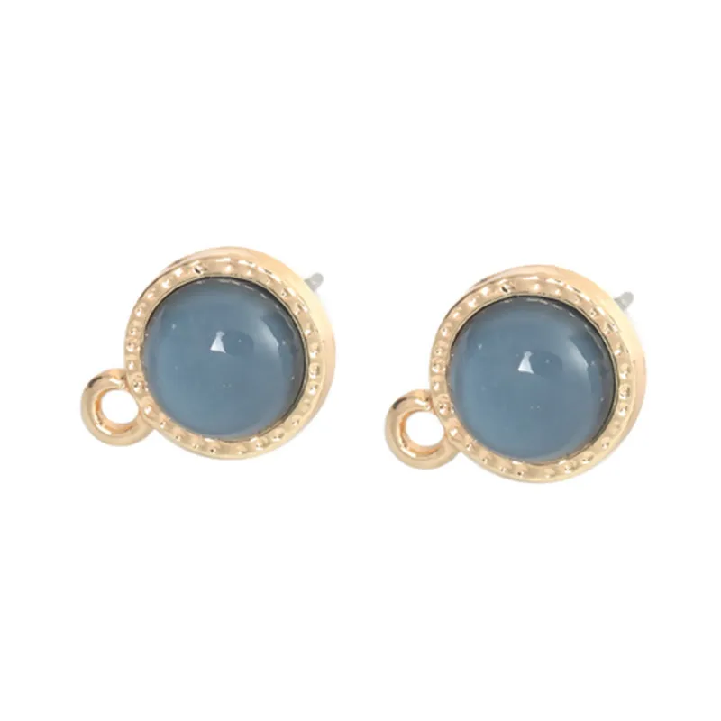 DoreenBeads сплав на основе цинка и акриловые серьги гвоздики для ушей круглые золотые