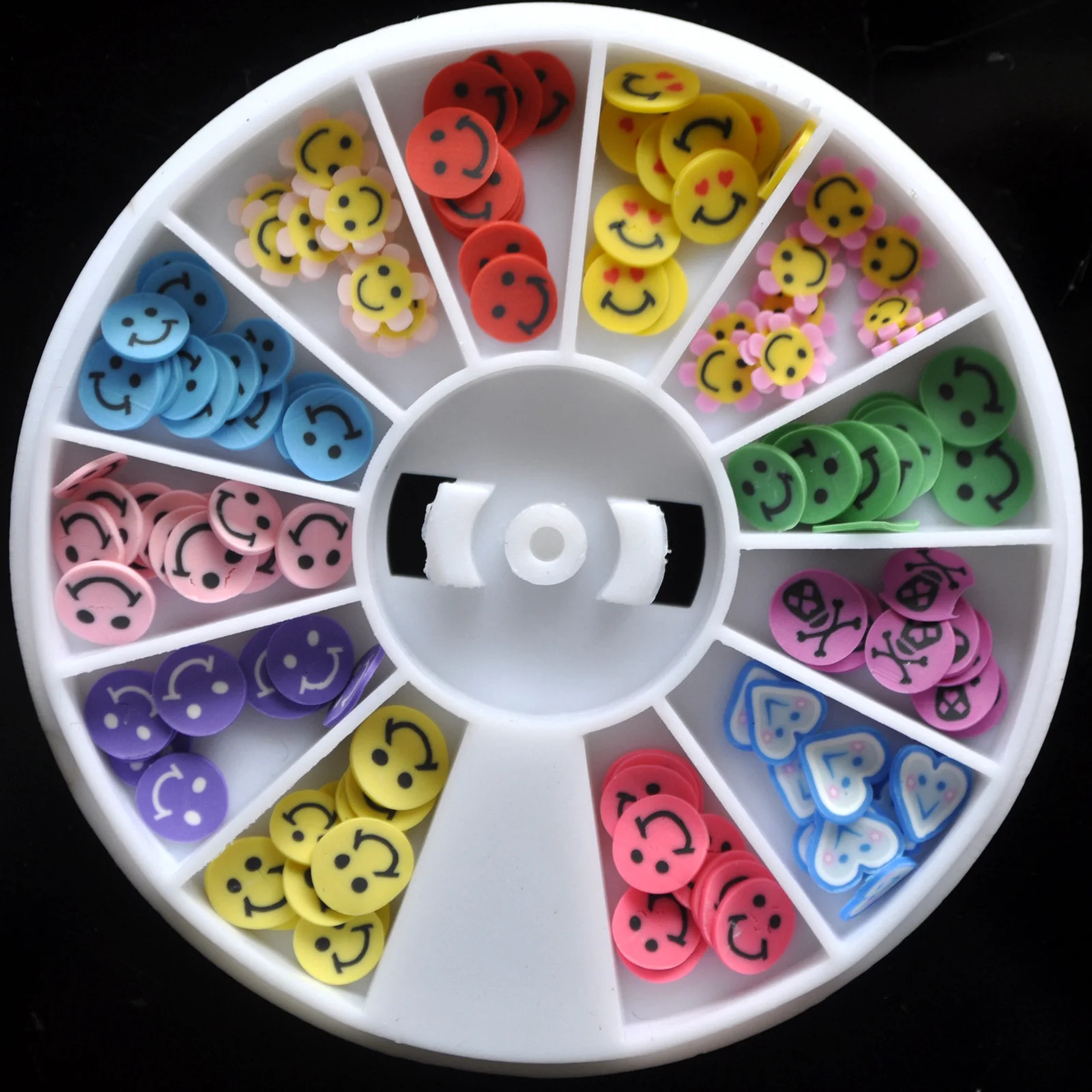 1 колесо Smile Fimo акриловые накладные ногти для дизайна ногтей 120 шт. многоцветные