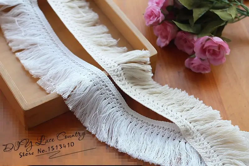 2 ярда/партия хлопковая кружевная тесьма с кисточками лента для шитья латинских