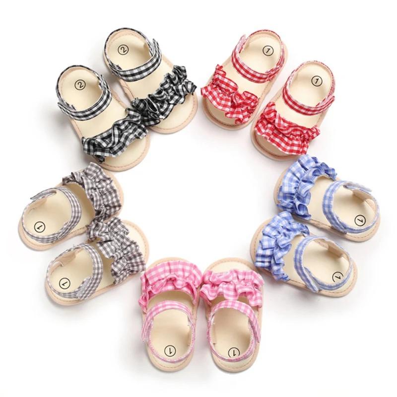 

Baby Sandals Summer 0-18M Infant Newborn Baby Girl Princess Floral Sandals Sneakers Toddler Soft Crib Walkers Shoes