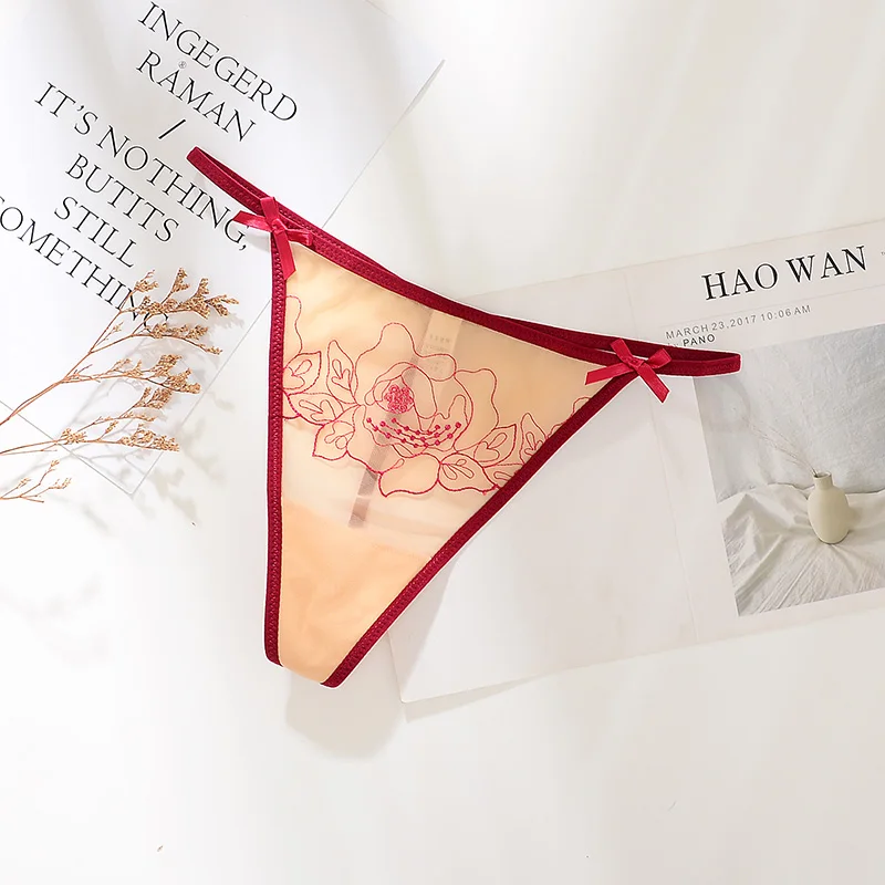 OSEMISS сексуальный вышитый полный прозрачный стринги ПЕРСПЕКТИВА женские