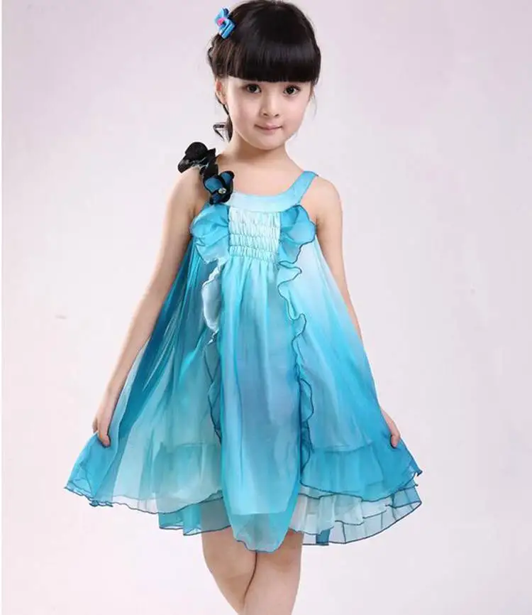 100-150cm Beautiful Flower Girls Dresses For Party And Wedding Chiffon Children Clothes Kids Beach Clothing | Детская одежда и