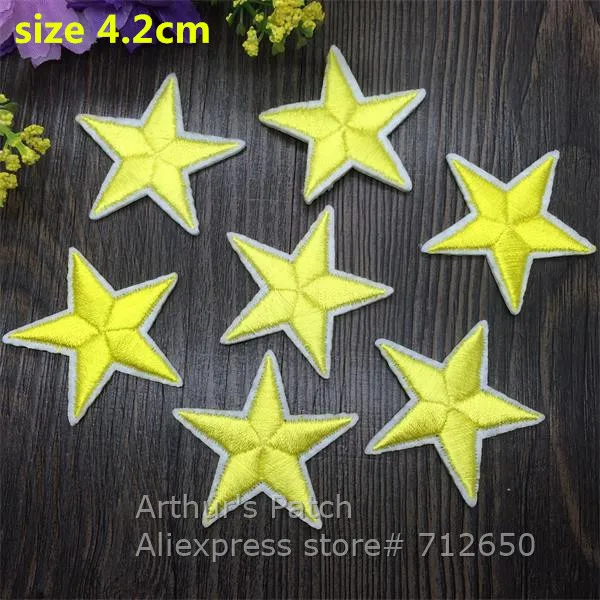 10 pcs lemon Новое поступление 10 шт. маленькая звезда вышитые термонаклейки мультфильм образец Аппликации Лента для украшения шляп, сумок, одежды вышивка аксессуар 15 цветов - Цвет: 10 pcs lemon