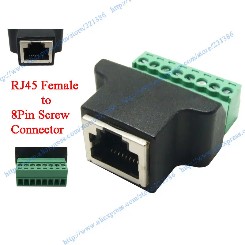 10 шт. RJ45 винт терминальный адаптер RJ45 Женский до 8 контактный разъем RJ45 Сплиттер для CCTV DVR CCTV аксессуар