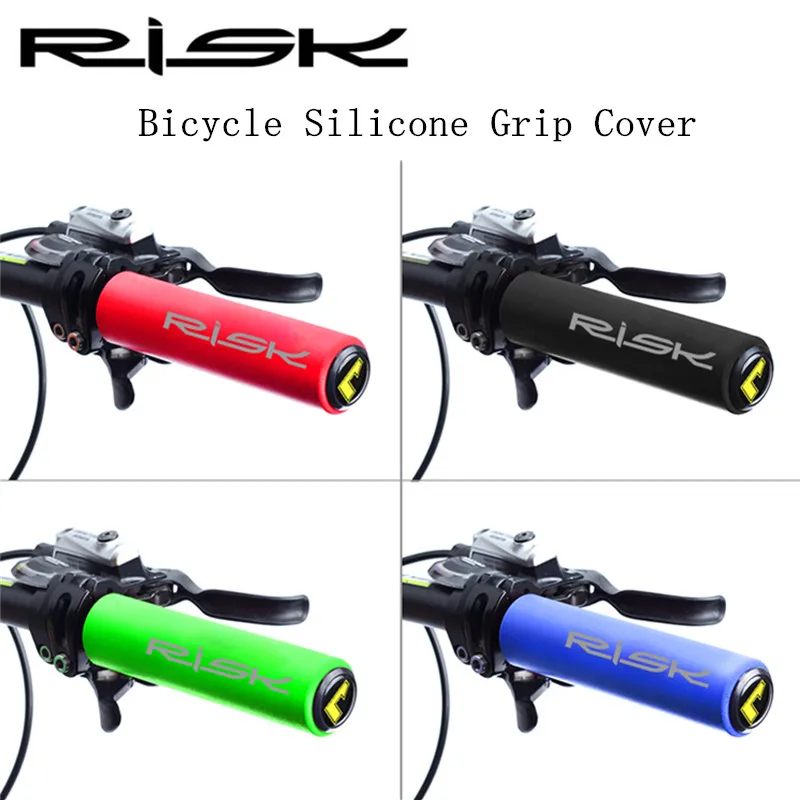 

Risk Mountain Bike Grips Parts Ultra-Light High Density Silicone Handlebar MTB Anti-slip Bicycle Grip Cover