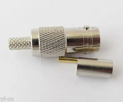 10x BNC Женский обжимной коаксиальный Прямой CCTV Разъем для кабеля RG58 LMR195 RG142|connectors for