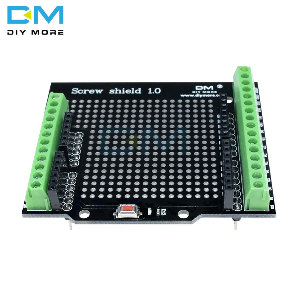 Proto Screw Shield for Arduino Open Source Reset Button D13 LED NEW For Breadboard 3.81 Terminal Double-sided PCB SMT Solder DIY